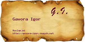 Gavora Igor névjegykártya